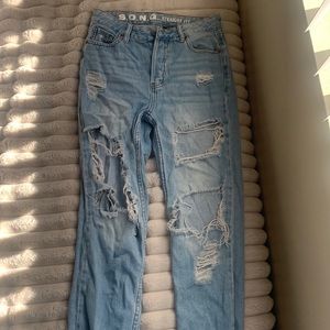 Ripped jeans, size 1/25, color washed blue